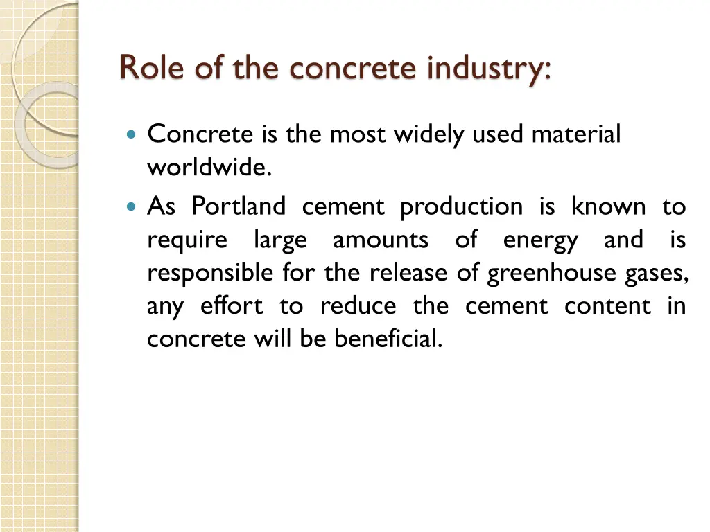 role of the concrete industry