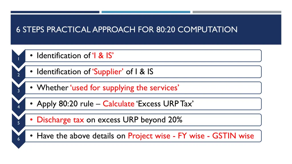 6 steps practical approach for 80 20 computation