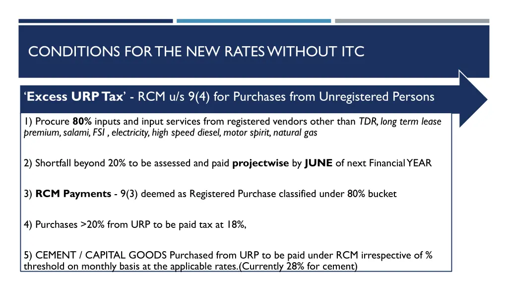 conditions for the new rates without itc 1