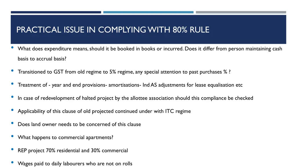 practical issue in complying with 80 rule 1