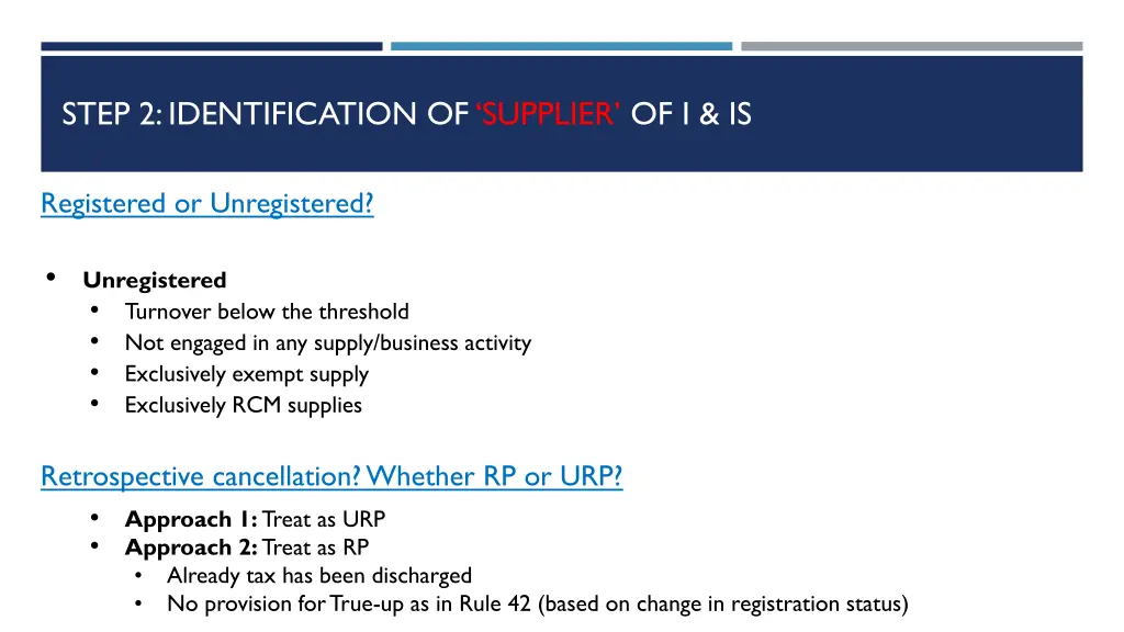 step 2 identification of supplier of i is