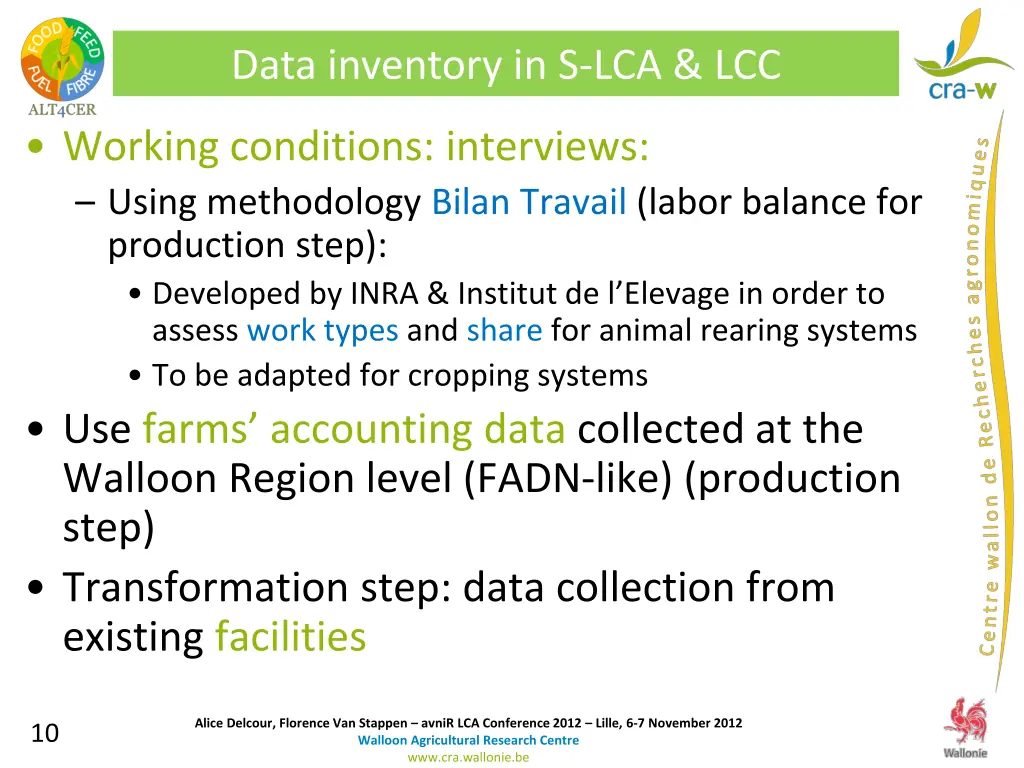 data inventory in s lca lcc