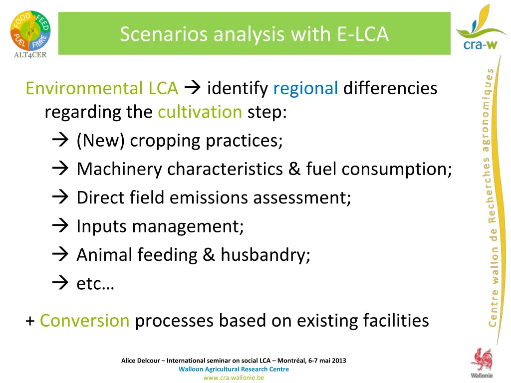 scenarios analysis with e lca