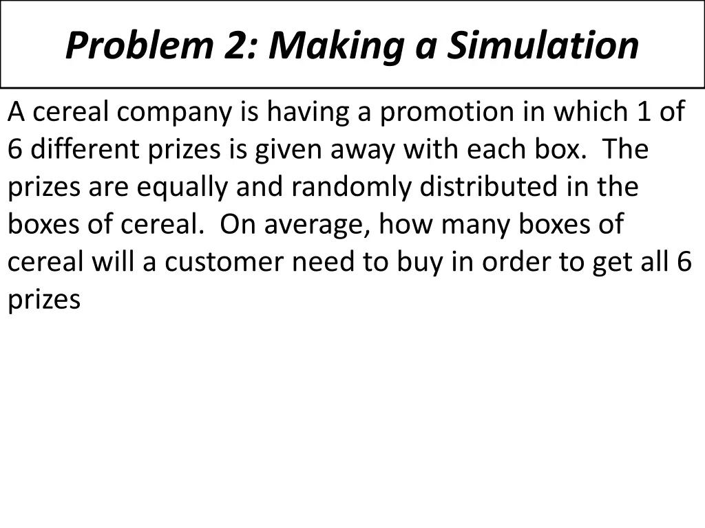 problem 2 making a simulation