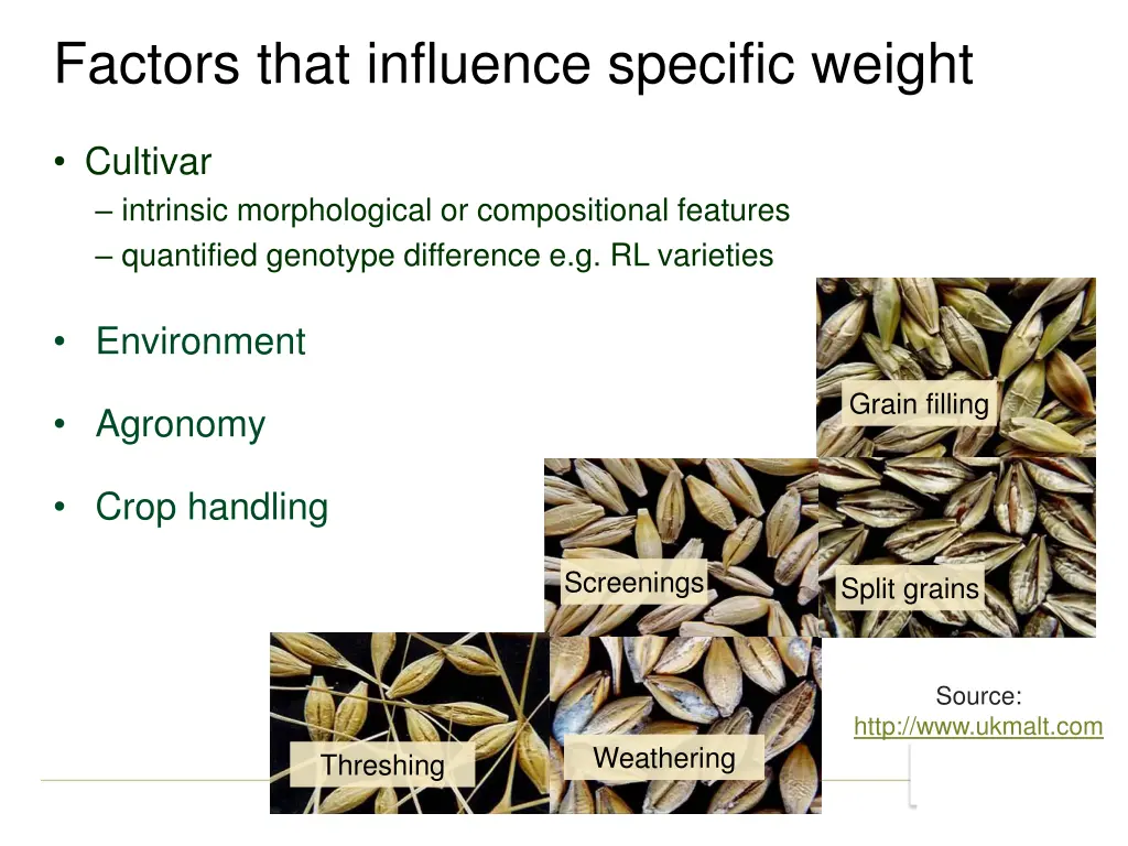 factors that influence specific weight