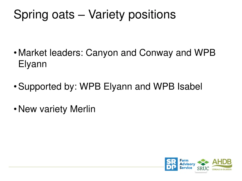 spring oats variety positions