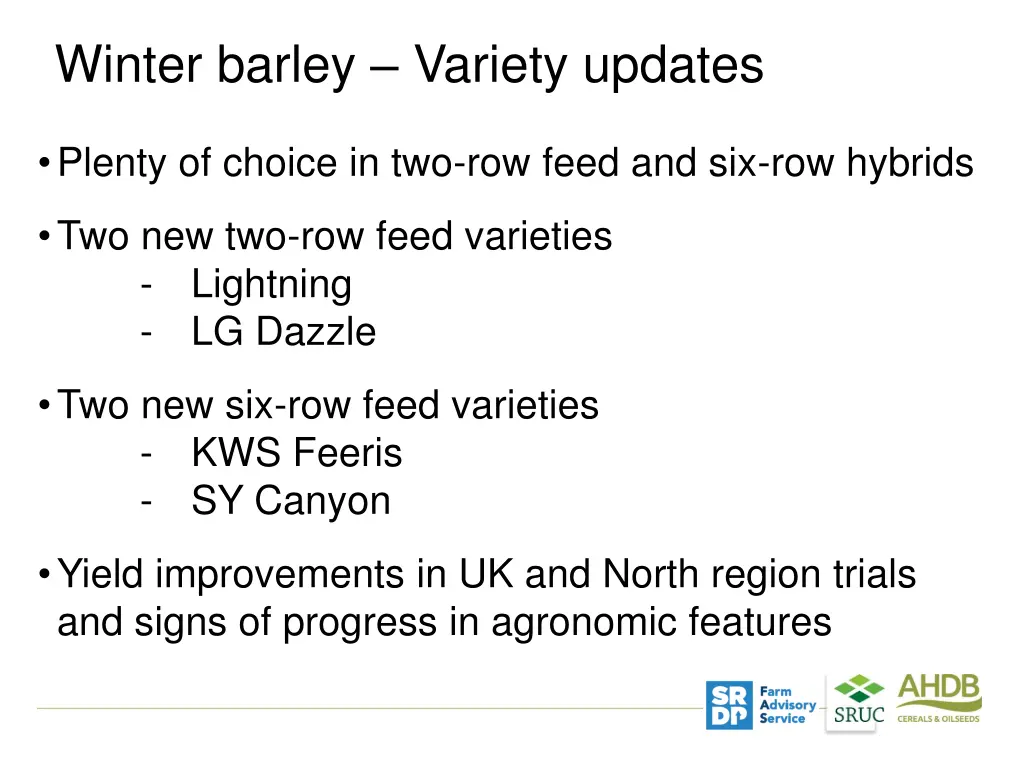 winter barley variety updates