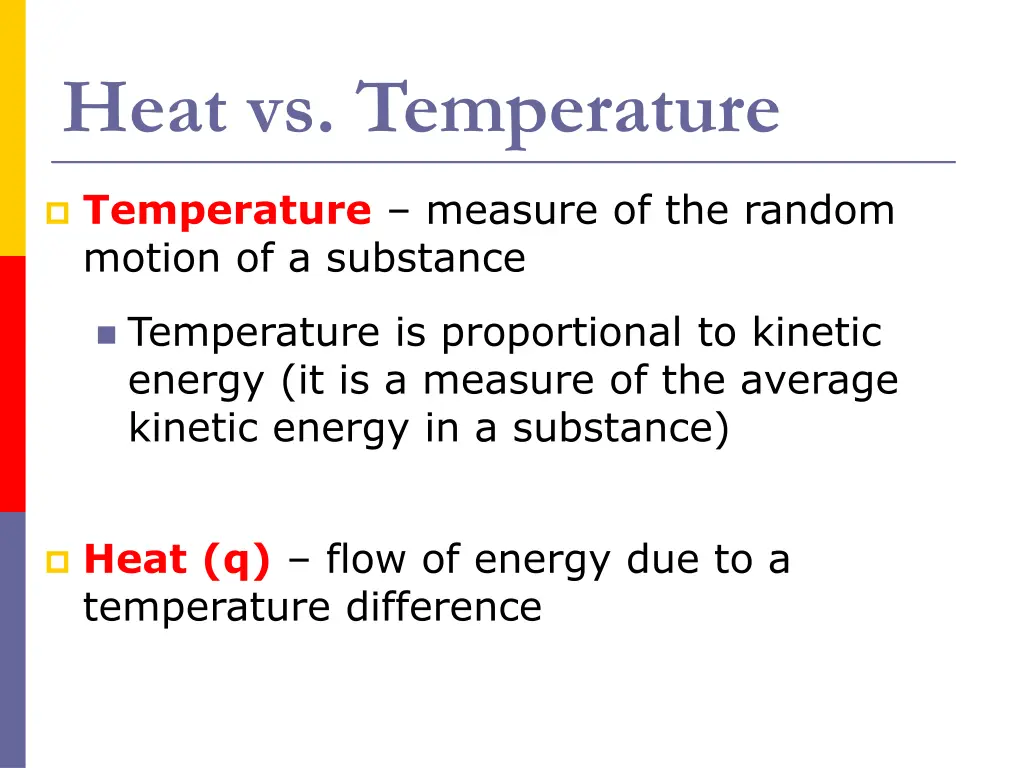 heat vs temperature