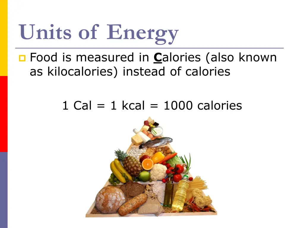 units of energy food is measured in c alories