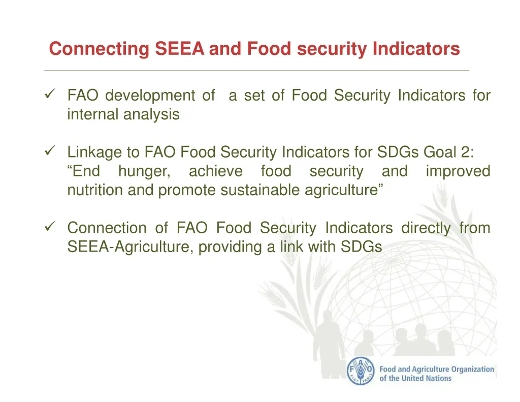 connecting seea and food security indicators