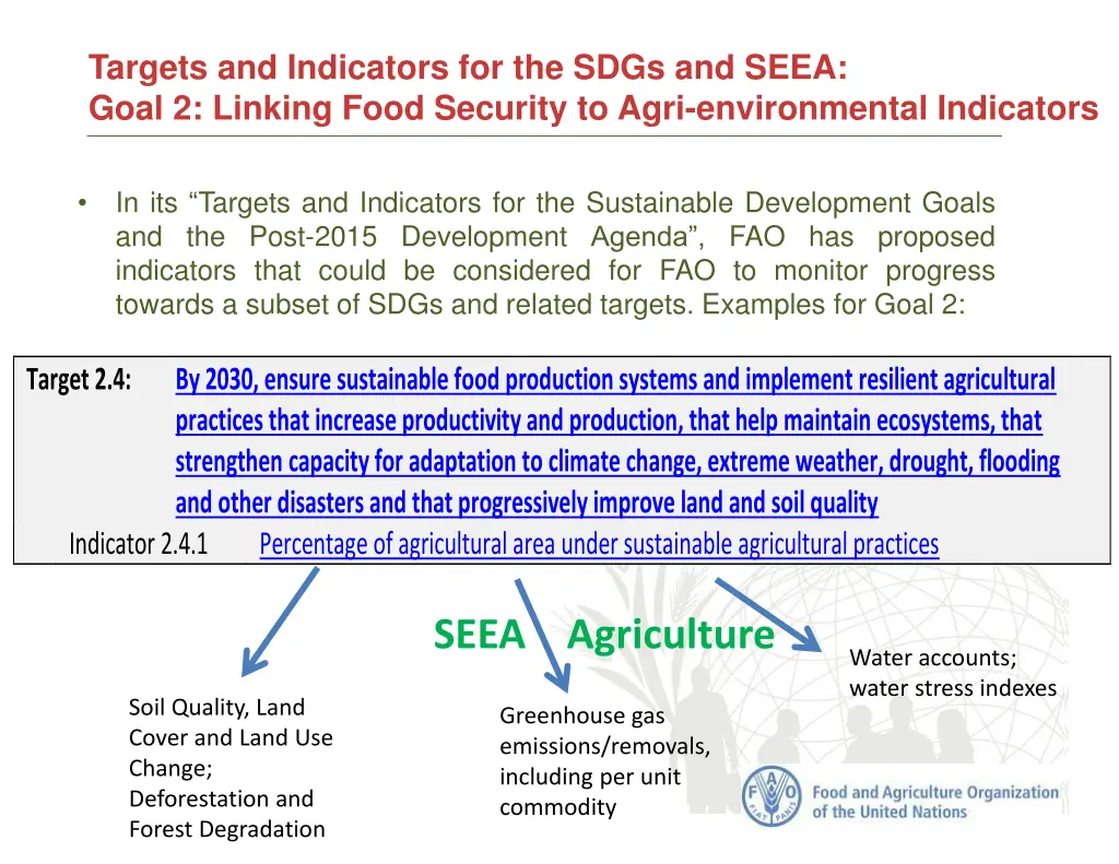 targets and indicators for the sdgs and seea goal 1