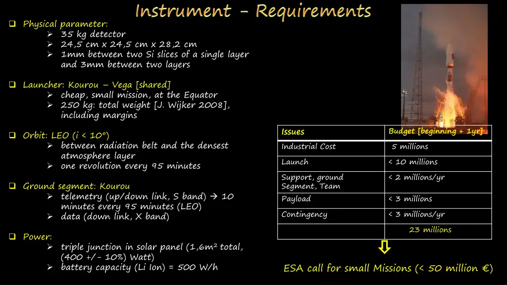 physical parameter 35 kg detector