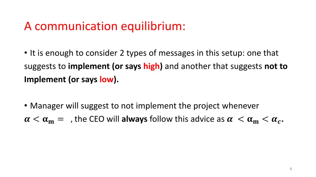 a communication equilibrium