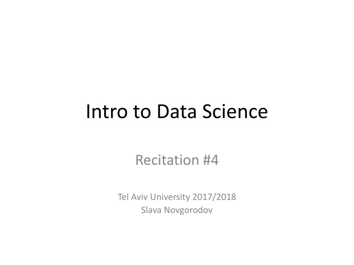 intro to data science