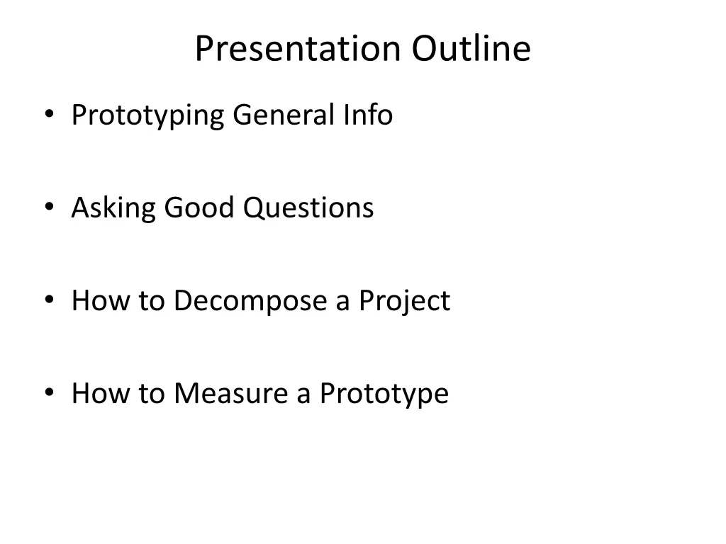 presentation outline