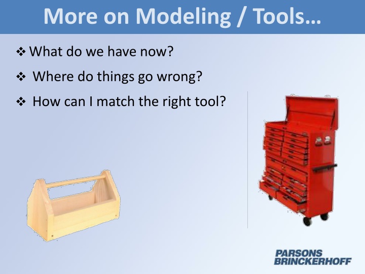 more on modeling tools