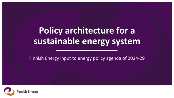 policy architecture for a sustainable energy