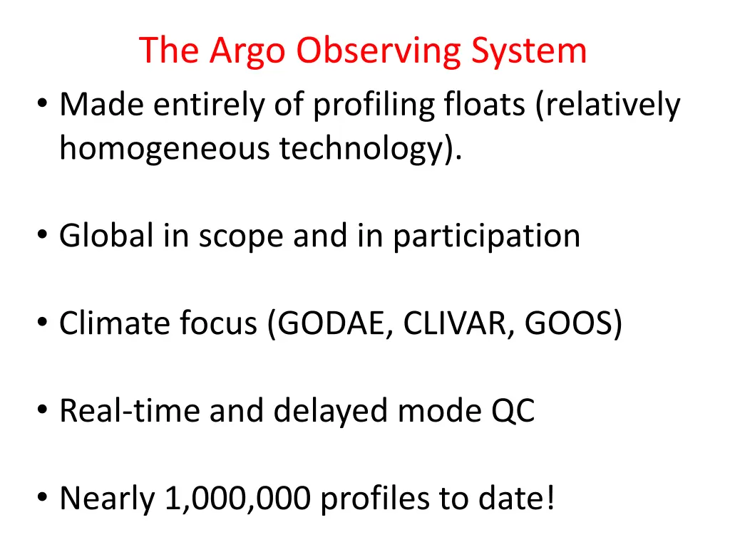 the argo observing system made entirely