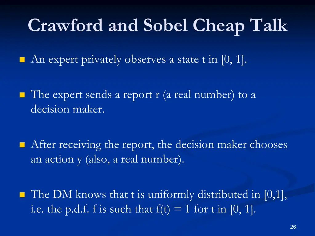 crawford and sobel cheap talk