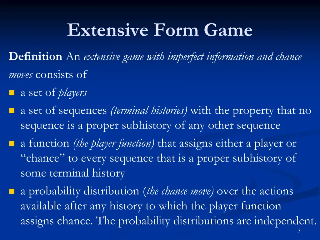 extensive form game