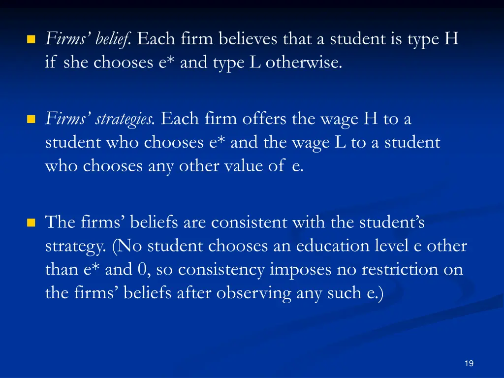 firms belief each firm believes that a student