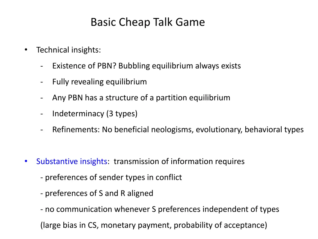 basic cheap talk game 1