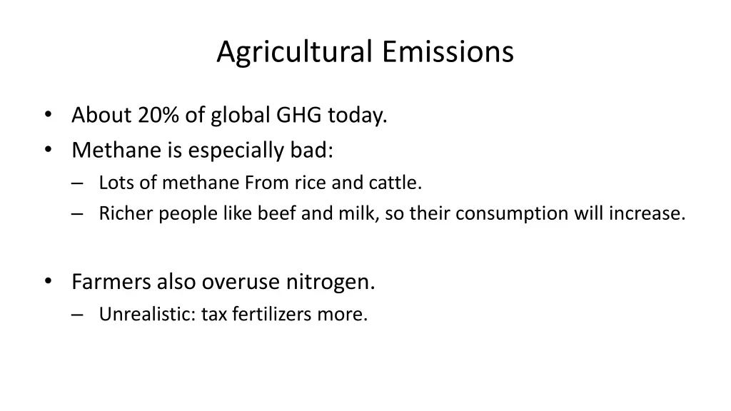 agricultural emissions