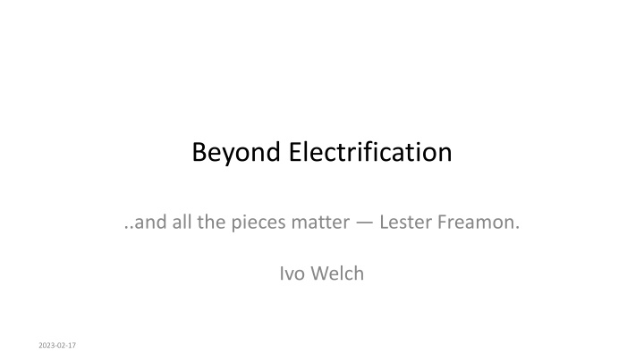 beyond electrification