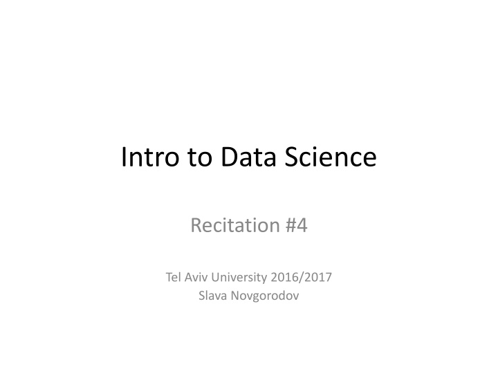 intro to data science