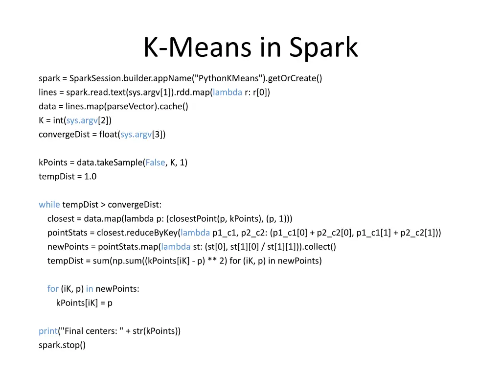 k means in spark