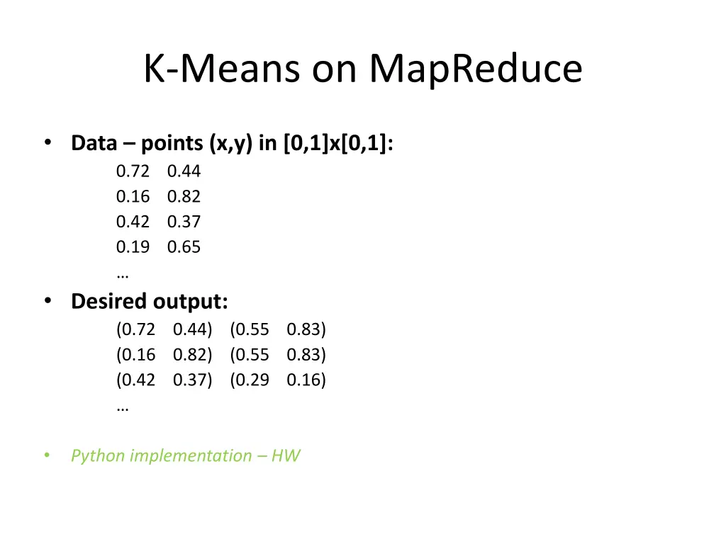 k means on mapreduce