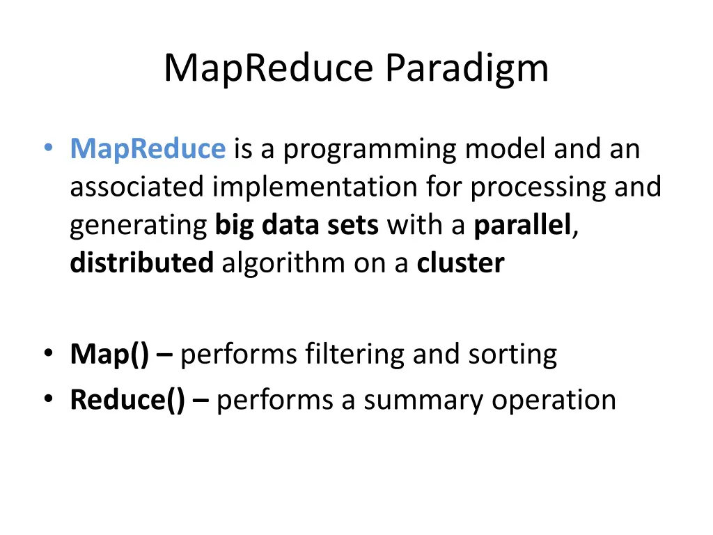 mapreduce paradigm