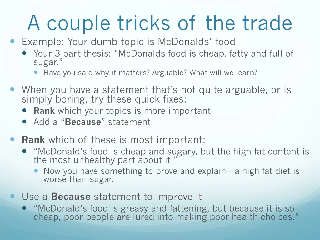 a couple tricks of the trade example your dumb