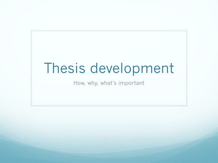 thesis development