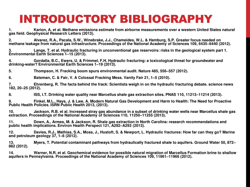 introductory bibliography karion a et al methane