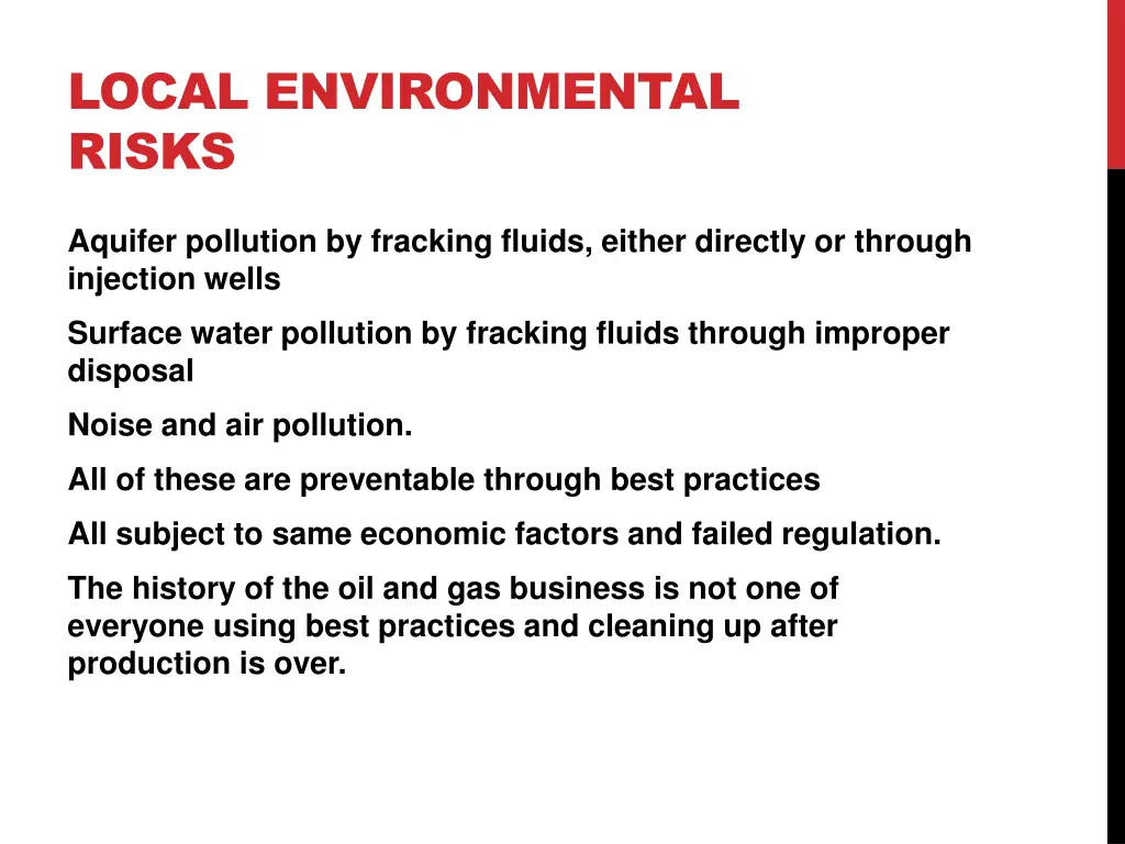 local environmental risks