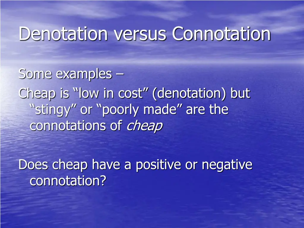 denotation versus connotation