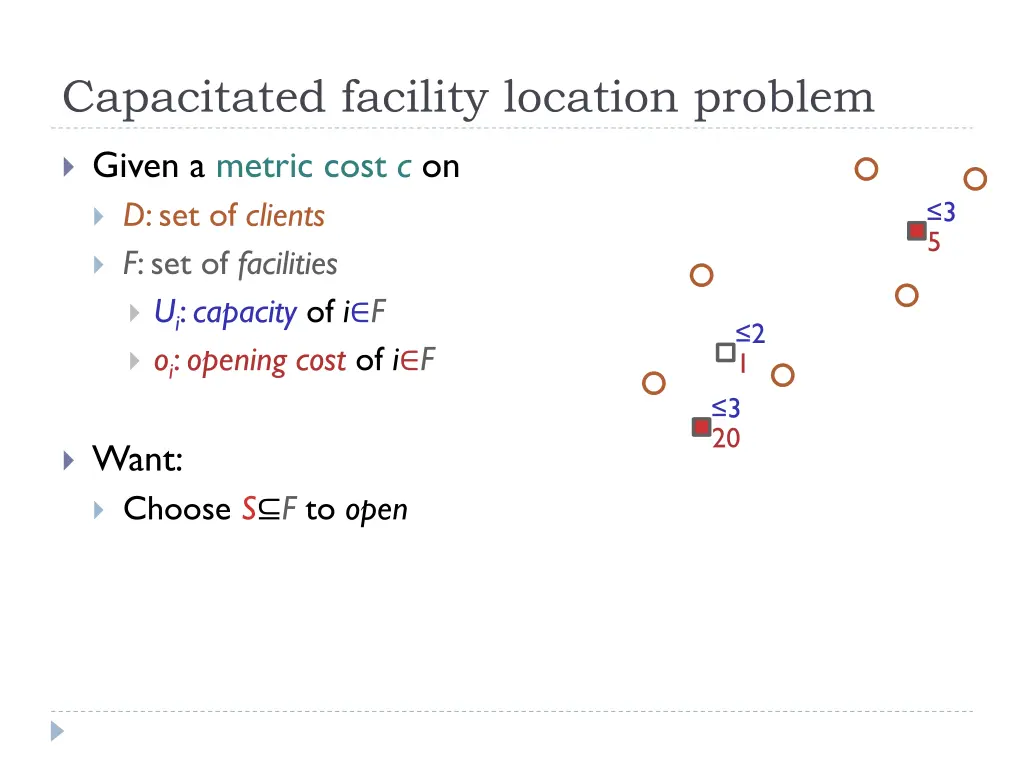 capacitated facility location problem 2