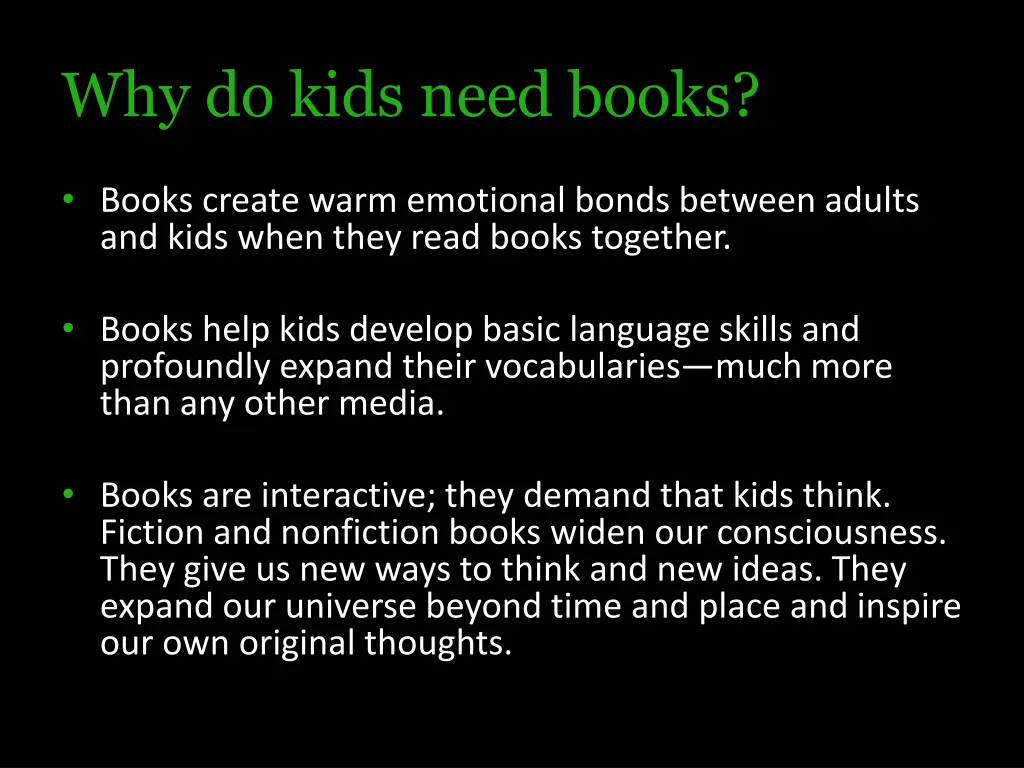 why do kids need books