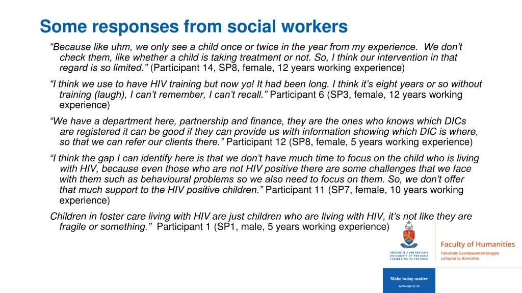 some responses from social workers