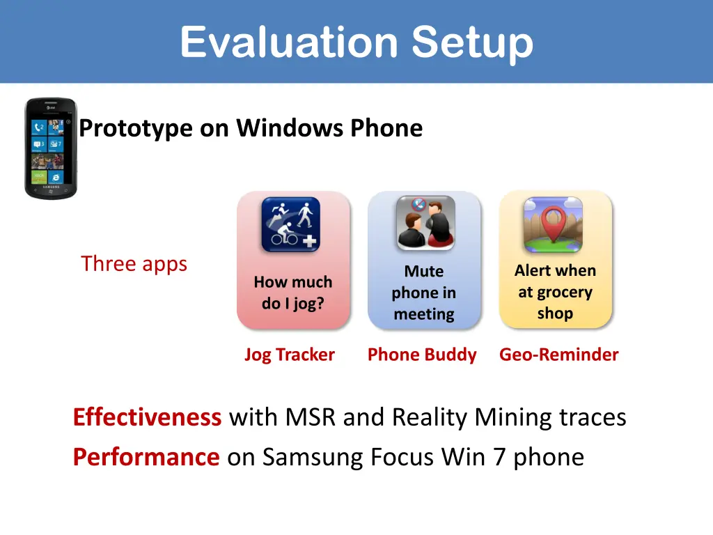 evaluation setup