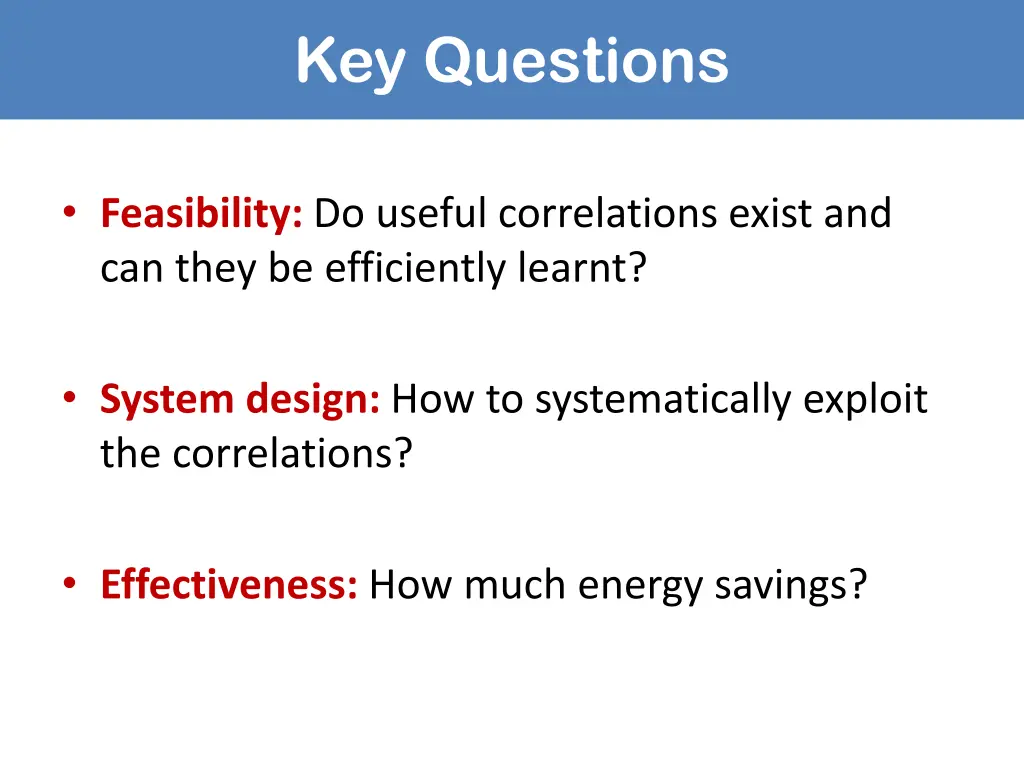 key questions