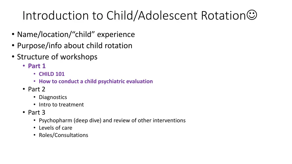 introduction to child adolescent rotation