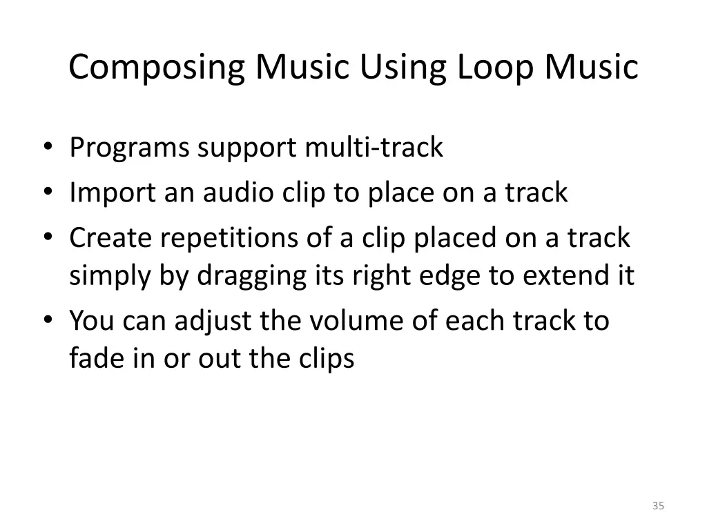 composing music using loop music