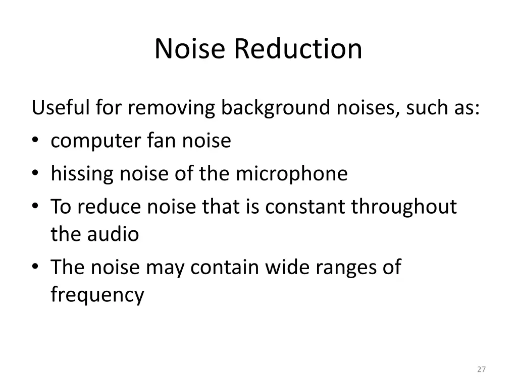 noise reduction