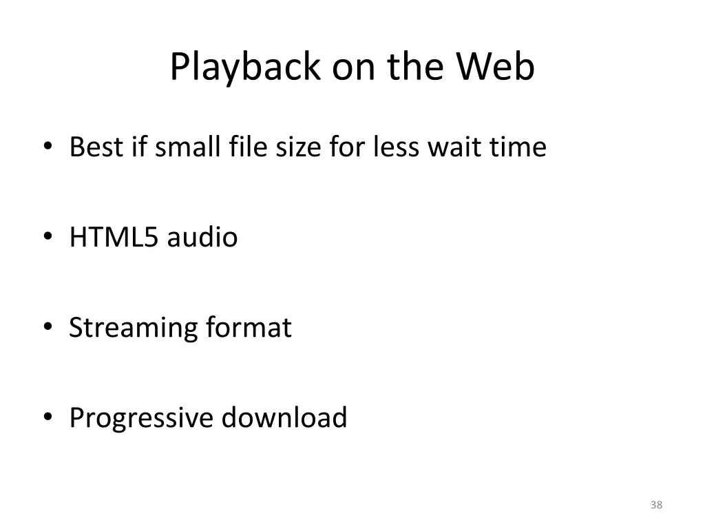 playback on the web