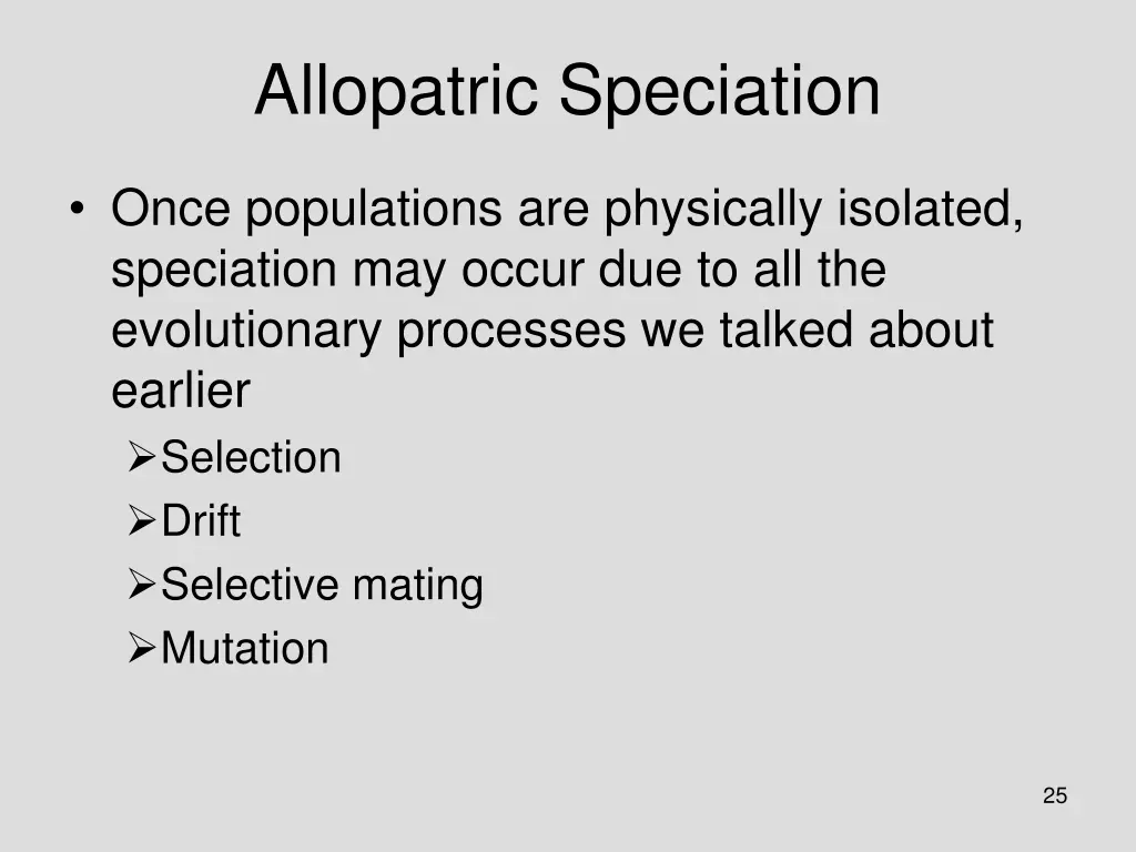 allopatric speciation