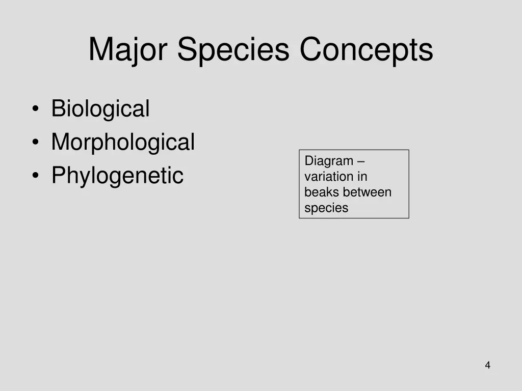 major species concepts