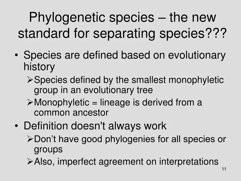 phylogenetic species the new standard