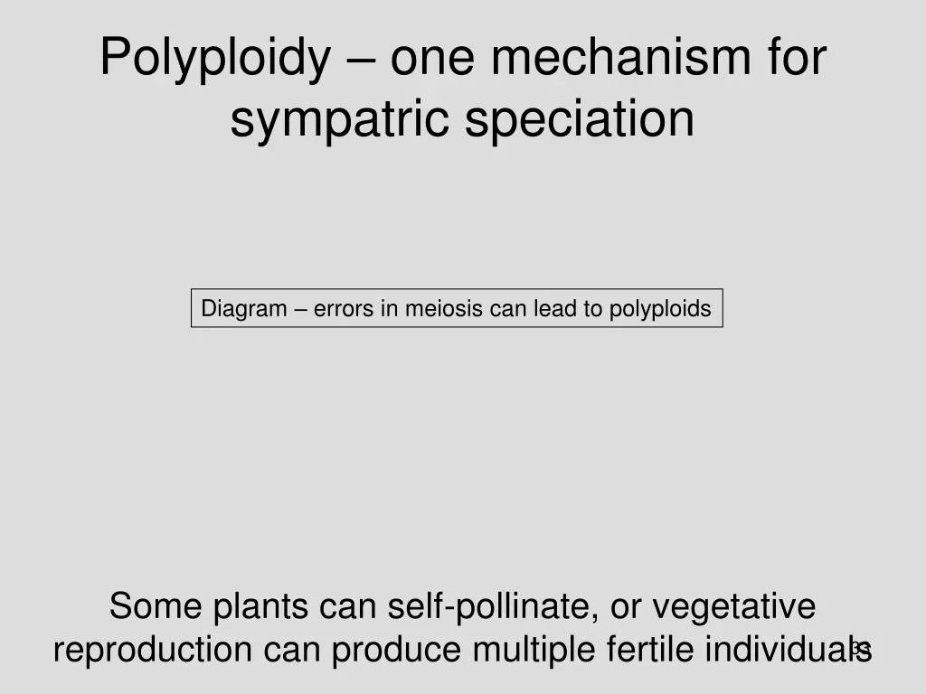 polyploidy one mechanism for sympatric speciation